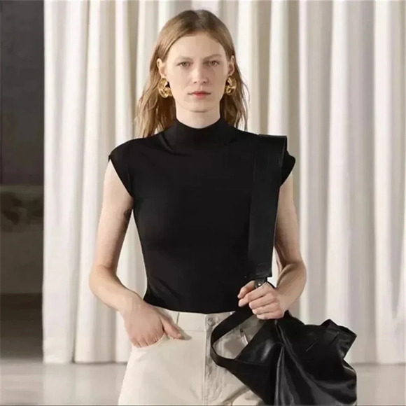 ZARA SEMI-CIRCULAR SILVER GOLD  EARRINGS - Picture 11 of 16